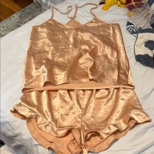 Amazon Essentials Satin Sleepwear Set in Peach